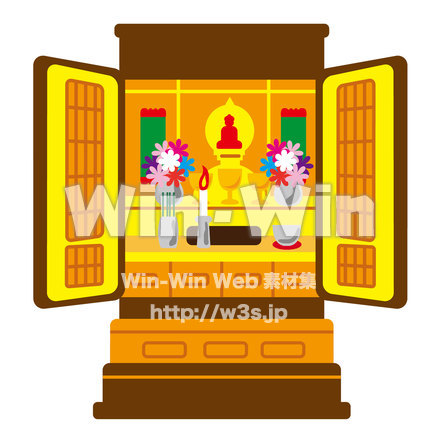 仏壇のイラストのCG・イラスト素材 W-021672