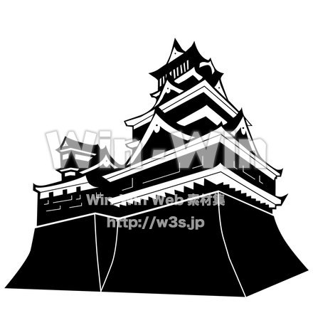 熊本城のシルエット素材 W-020852