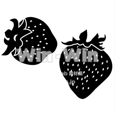 イチゴのシルエット素材 W-021276