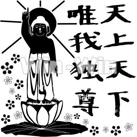 花まつりのシルエット素材 W-020836