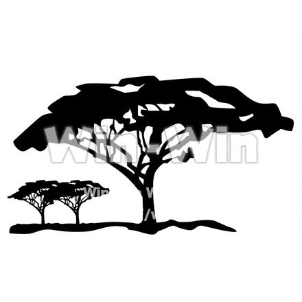 サバンナツリーのシルエット素材 W-020833