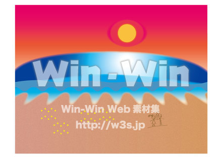サンセットビーチのCG・イラスト素材 W-020009