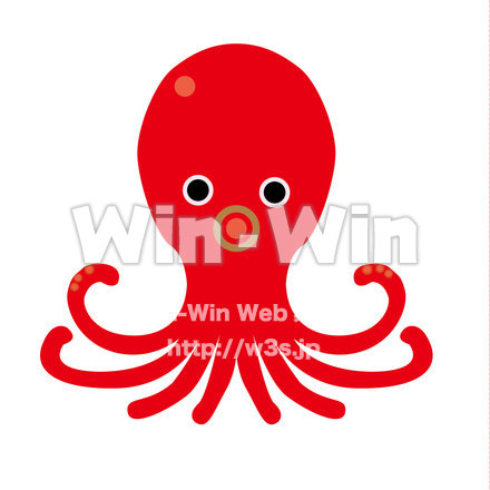 真っ赤なタコのCG・イラスト素材 W-020007