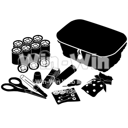 ソーイングセットのシルエット素材 W-020205