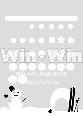 冬のイメージのシルエット素材 W-020924