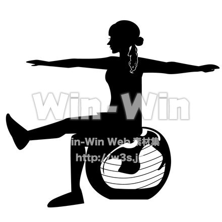 バランスボールのシルエット素材 W-020848