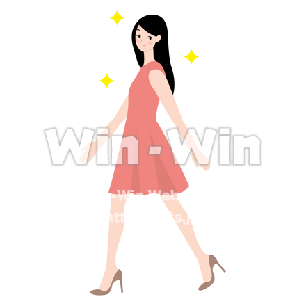 いきいきとした女性のCG・イラスト素材 W-020183