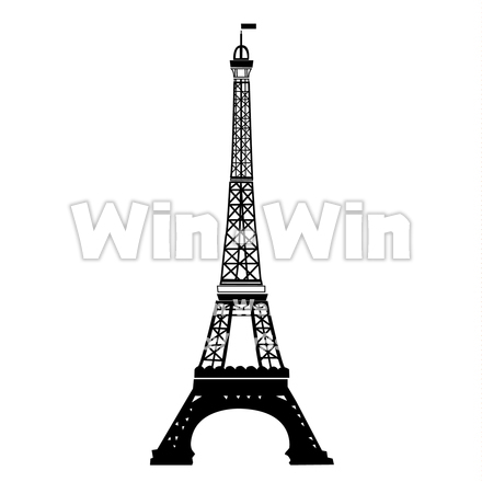 エッフェル塔のシルエット素材 W-020935