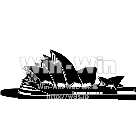 オペラハウスのシルエット素材 W-020203