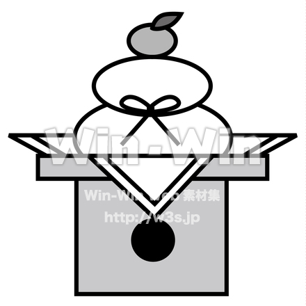 鏡餅のシルエット素材 W-020478