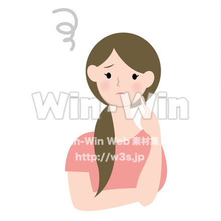 困っている女性のCG・イラスト素材 W-020182