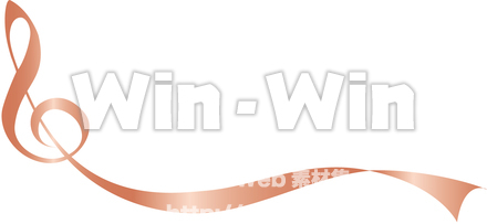 ト音記号リボンのCG・イラスト素材 W-020524