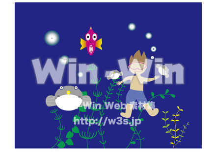 水中散歩のCG・イラスト素材 W-020072