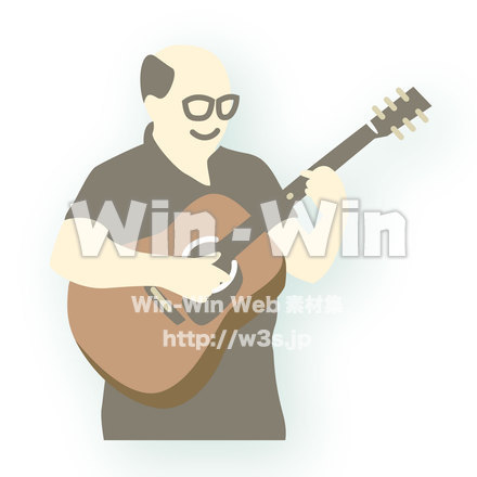 ギターを弾くひとのCG・イラスト素材 W-021086