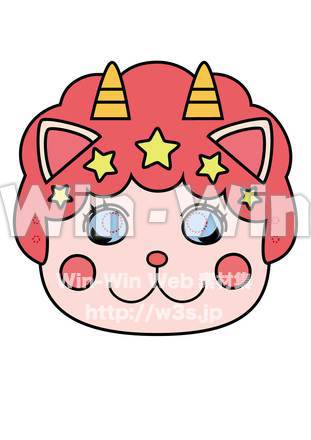 猫のお面のCG・イラスト素材 W-020401