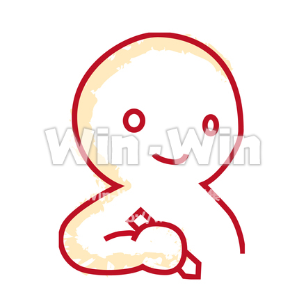 ペン（鉛筆）を持った人のCG・イラスト素材 W-021095