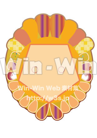 ライオンの顔（お面用）のCG・イラスト素材 W-020340