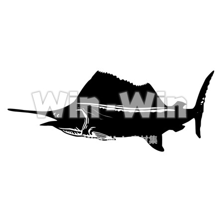 カジキマグロのシルエット素材 W-021274