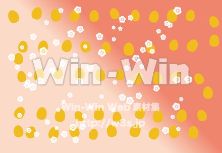 背景　卵と梅の花のCG・イラスト素材 W-021650