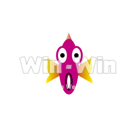 びっくり顔の赤い魚のCG・イラスト素材 W-020070