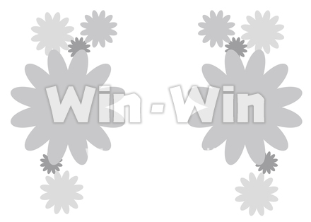 背景　花柄　白黒のCG・イラスト素材 W-020749