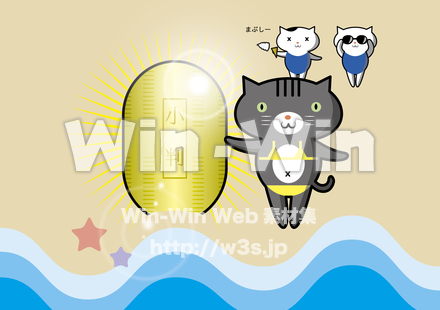 猫に小判のCG・イラスト素材 W-020737