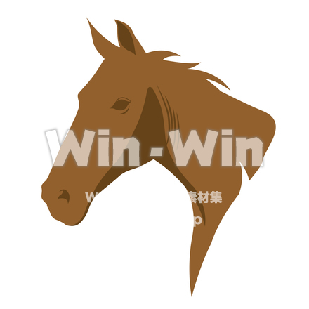 馬シルエットのシルエット素材 W-020297