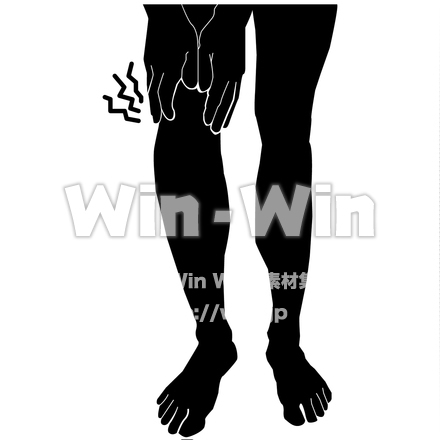 痛い膝のシルエット素材 W-021859