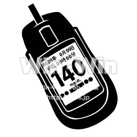 血糖値測定器のシルエット素材 W-020634