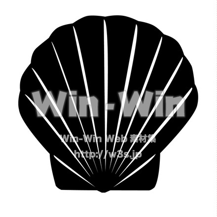 ホタテ貝のシルエット素材 W-020455