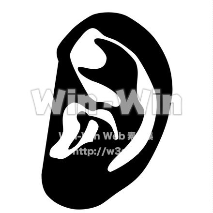 耳のみのシルエット素材 W-020136