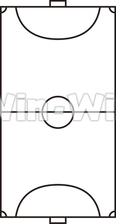 フットサルコートのシルエット素材 W-021924