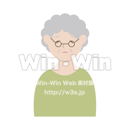 困っているおばあさんのCG・イラスト素材 W-020180