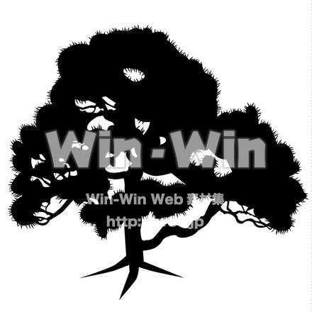 松の木のシルエット素材 W-020824