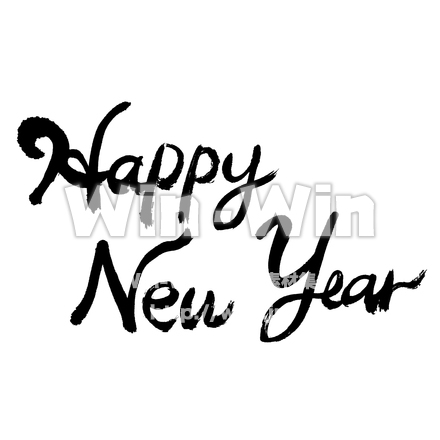 Happy New Yearのシルエット素材 W-021360