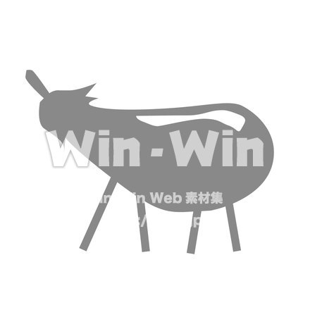 茄子のシルエット素材 W-020859