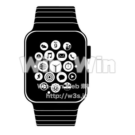 アップルウォッチのシルエット素材 W-020145