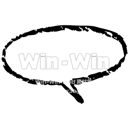 手書き文字「ふきだし」のシルエット素材 W-022928