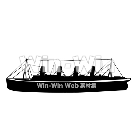 タイタニック号のシルエット素材 W-022834