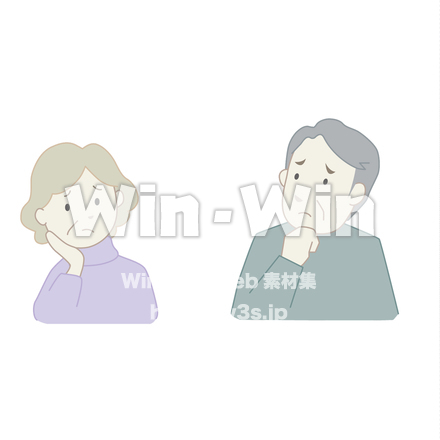 困っているふたりのCG・イラスト素材 W-023000