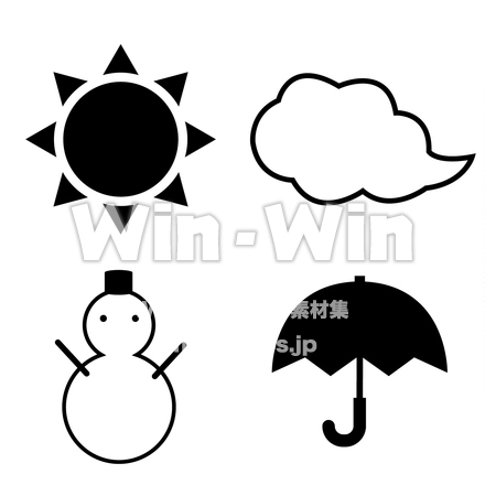 お天気アイコンのシルエット素材 W-023075
