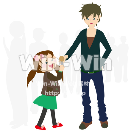 インタビュー　女の子から男性のCG・イラスト素材 W-023030