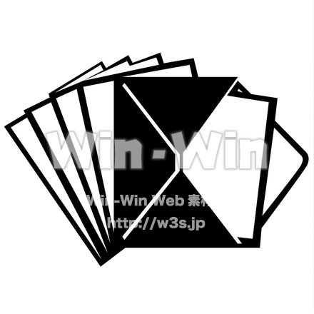 手紙のシルエット素材 W-022115