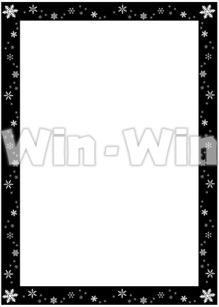 雪のフレームのシルエット素材 W-023275