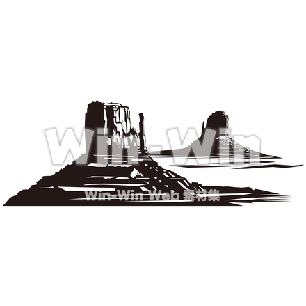 モニュメントバレーのシルエット素材 W-023723