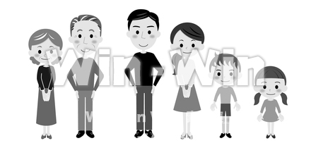 ファミリーのシルエット素材 W-022500