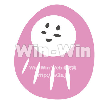 だるま（ピンク）のCG・イラスト素材 W-023647