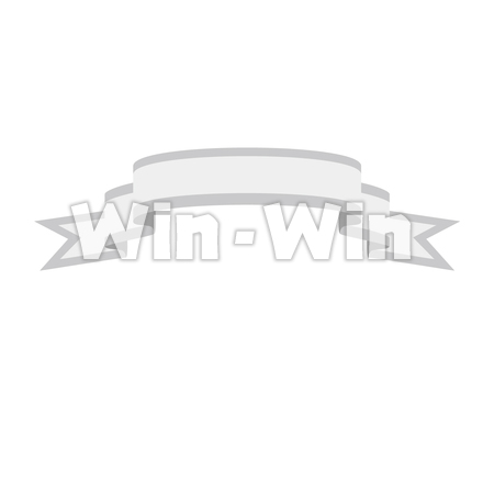 リボンフレームのシルエット素材 W-023008