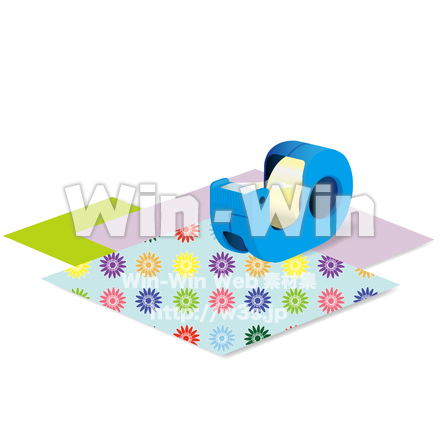 セロハンテープケースとセロハンテープのCG・イラスト素材 W-023060