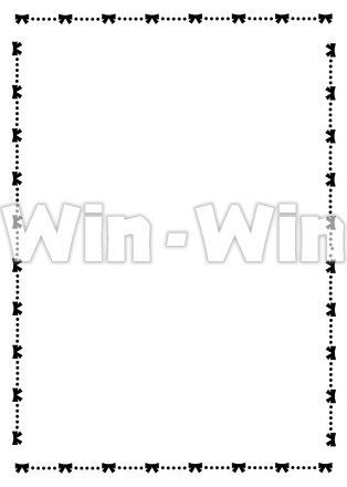 シンプルなりぼんのフレームのシルエット素材 W-023183